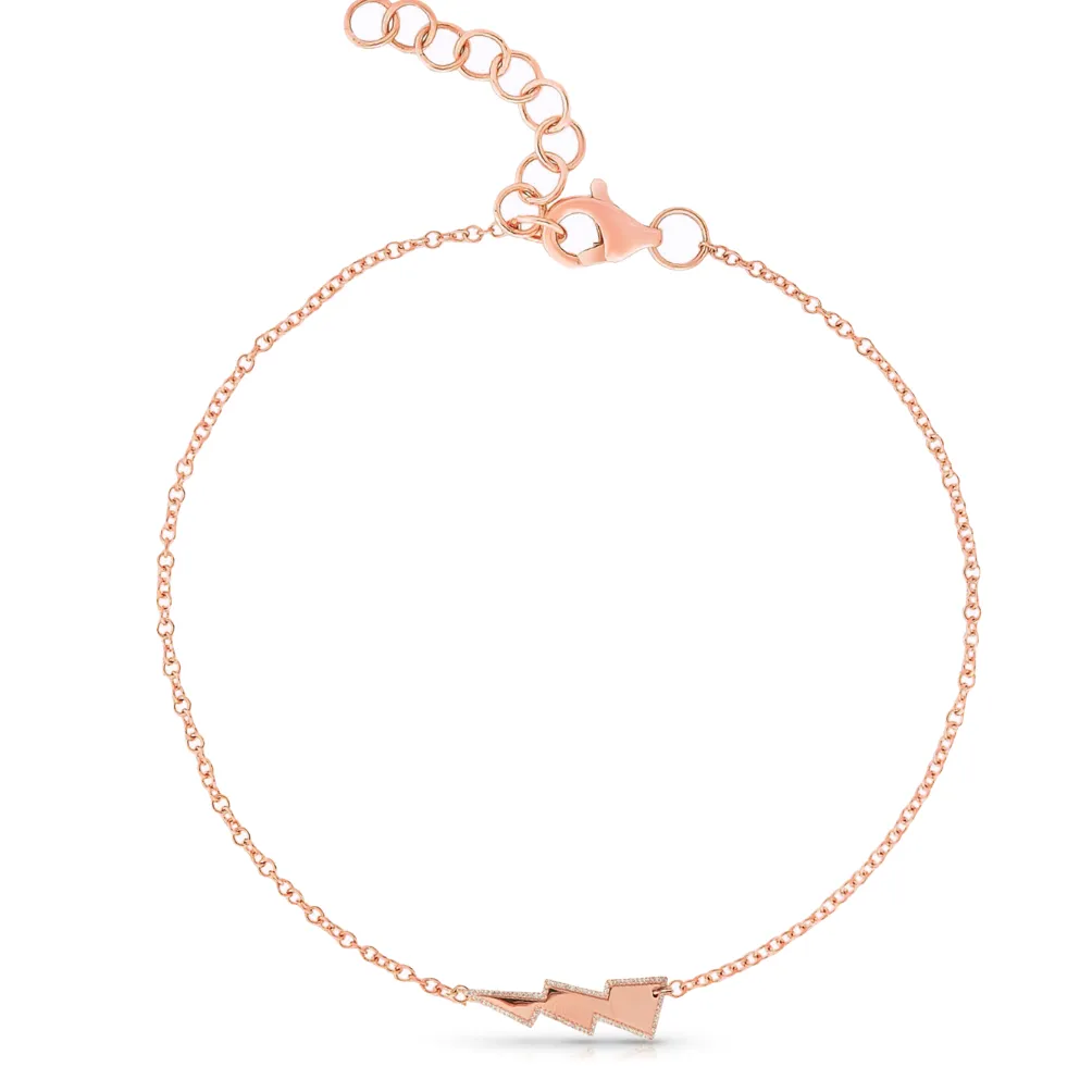 Mini Pave Outline Lightbolt Bracelet