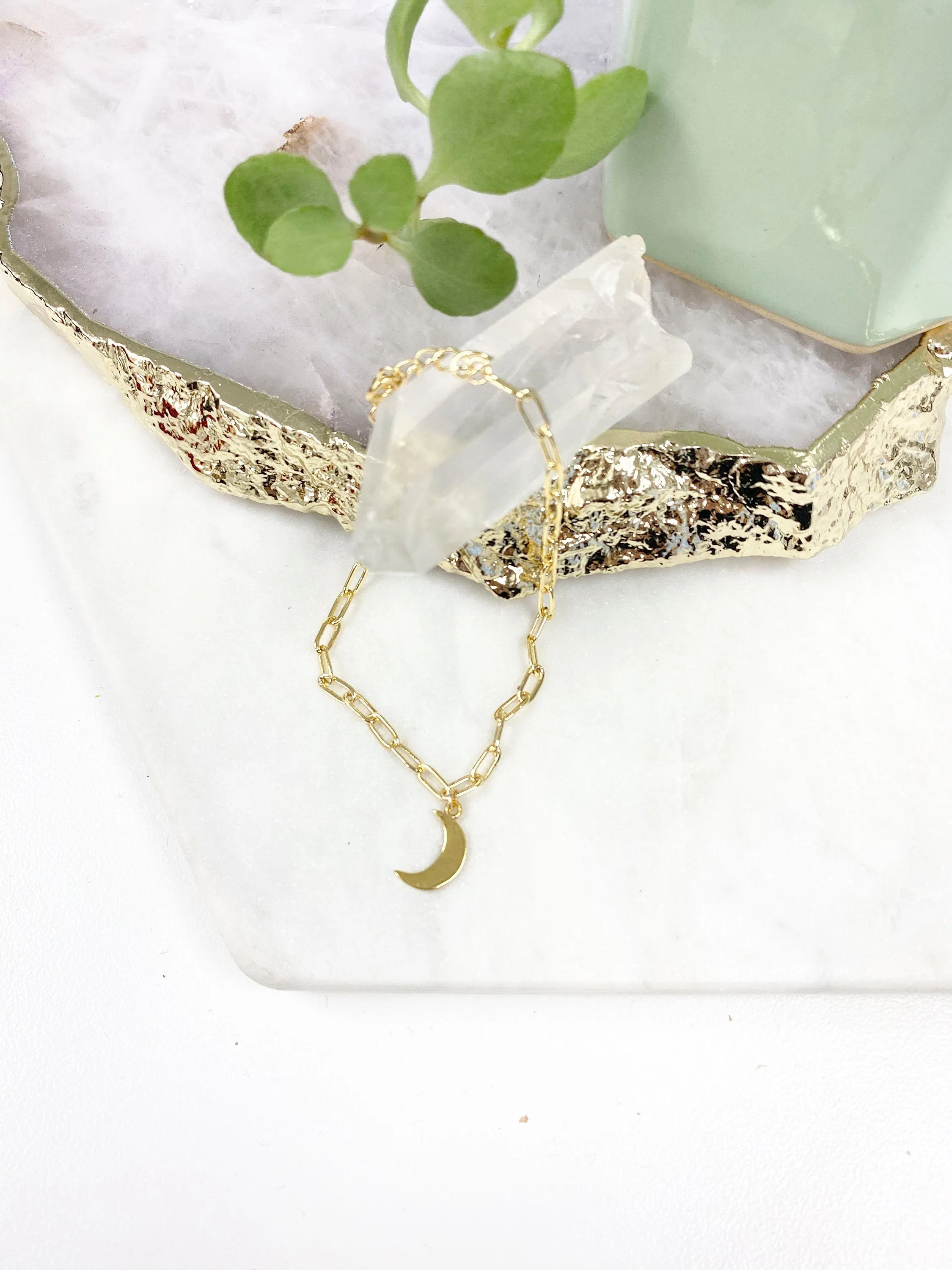 Misty Night Crescent Moon Bracelet