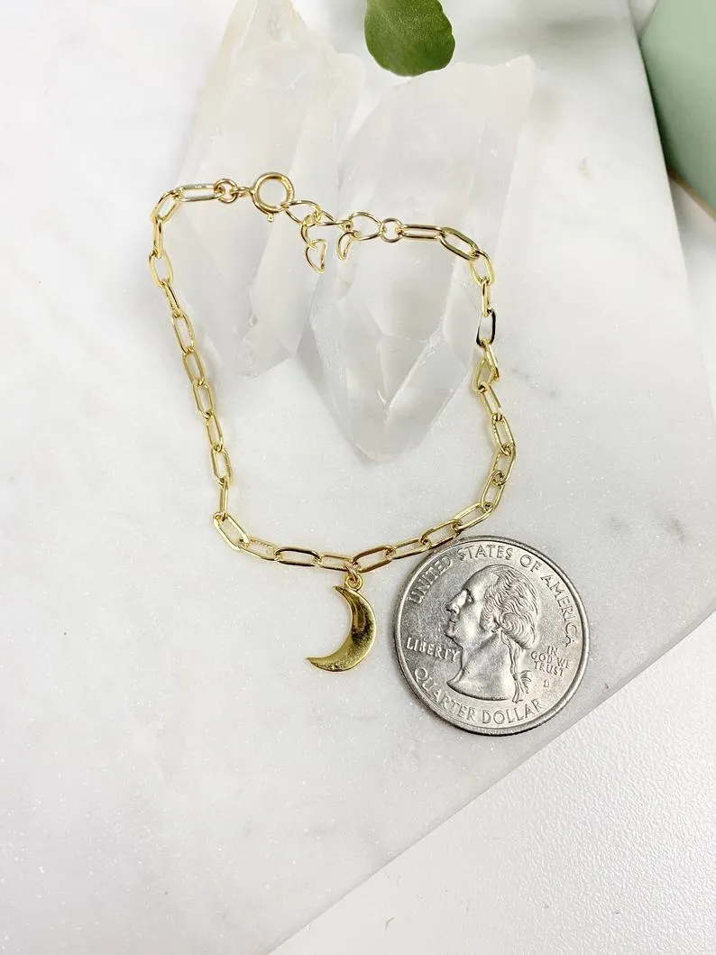 Misty Night Crescent Moon Bracelet