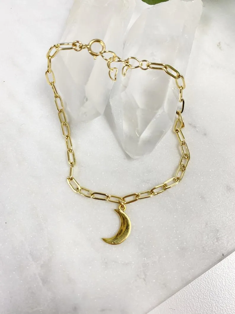 Misty Night Crescent Moon Bracelet