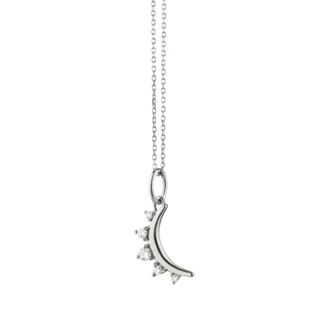 Monica Rich Kosann Sterling Silver 5/8" Mini Moon Birthstone Pendant