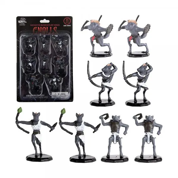 MONSTER MINIATURE FIGURE SET PAINTED GNOLLS 8pk
