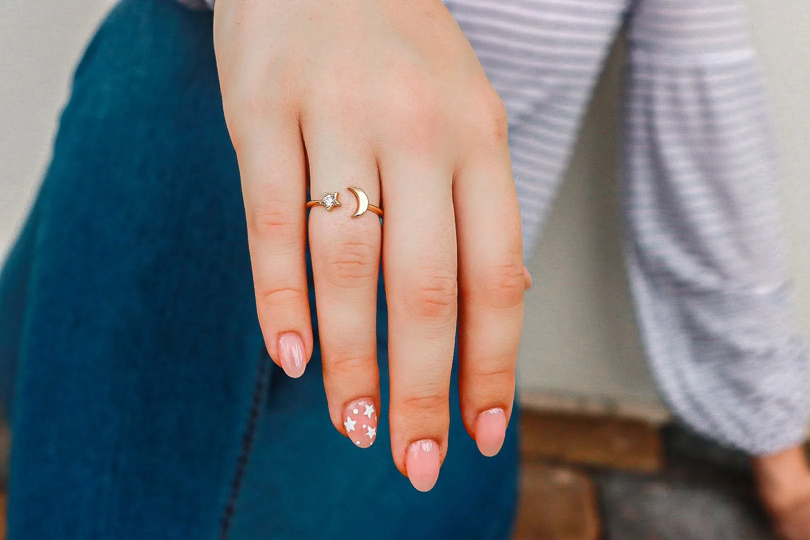 Moon & Star Ring