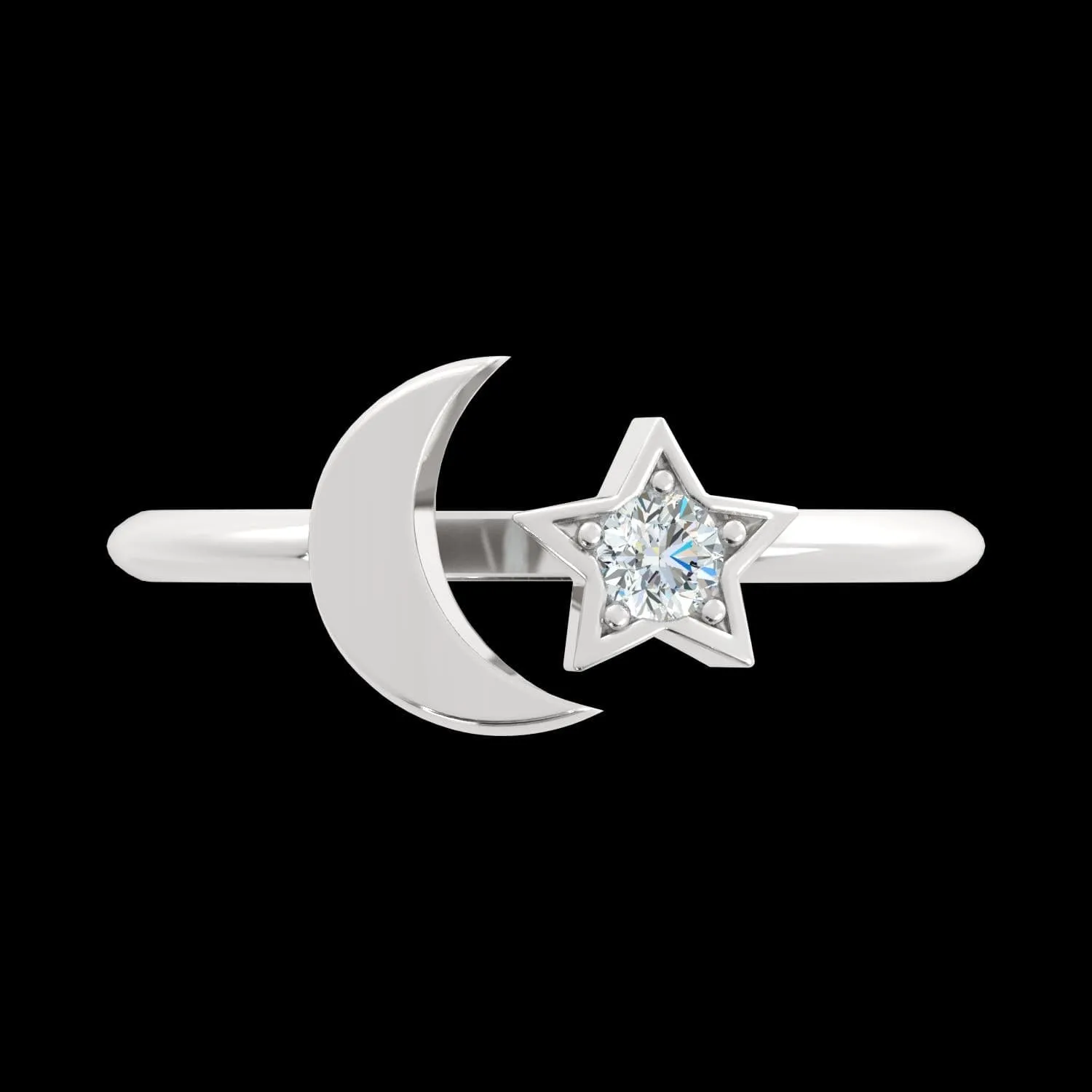 Moon & Star Ring