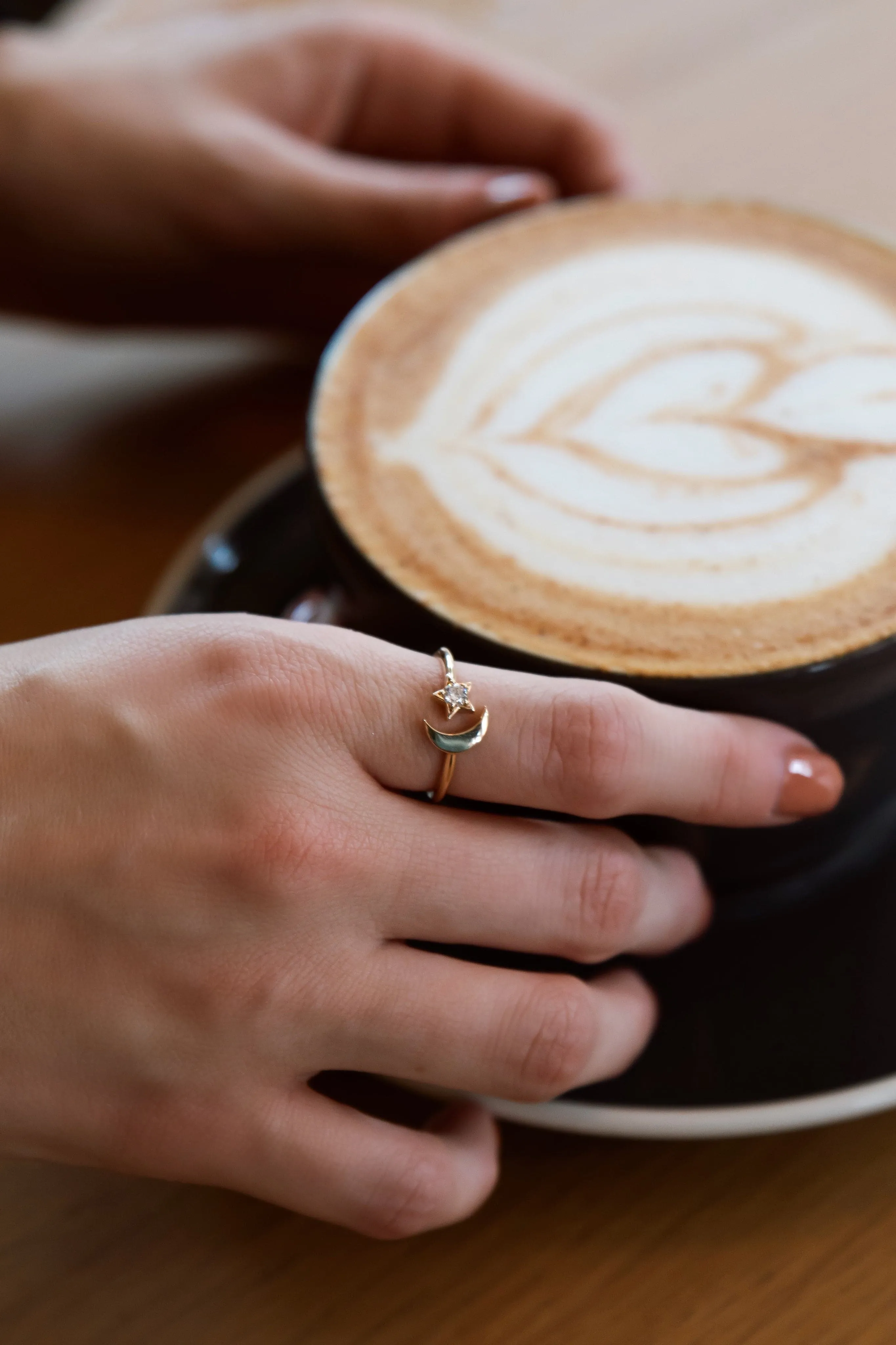 Moon & Star Ring