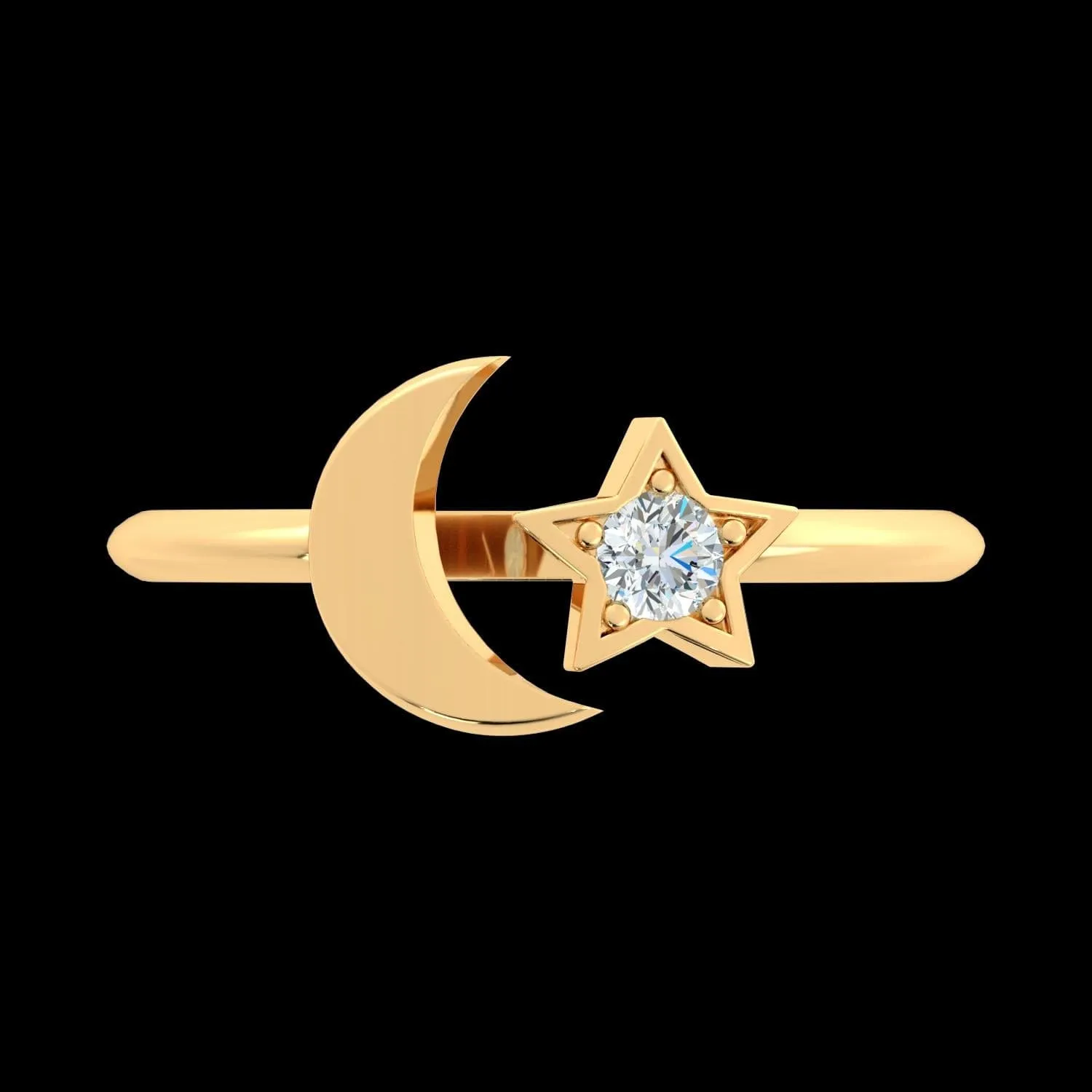 Moon & Star Ring