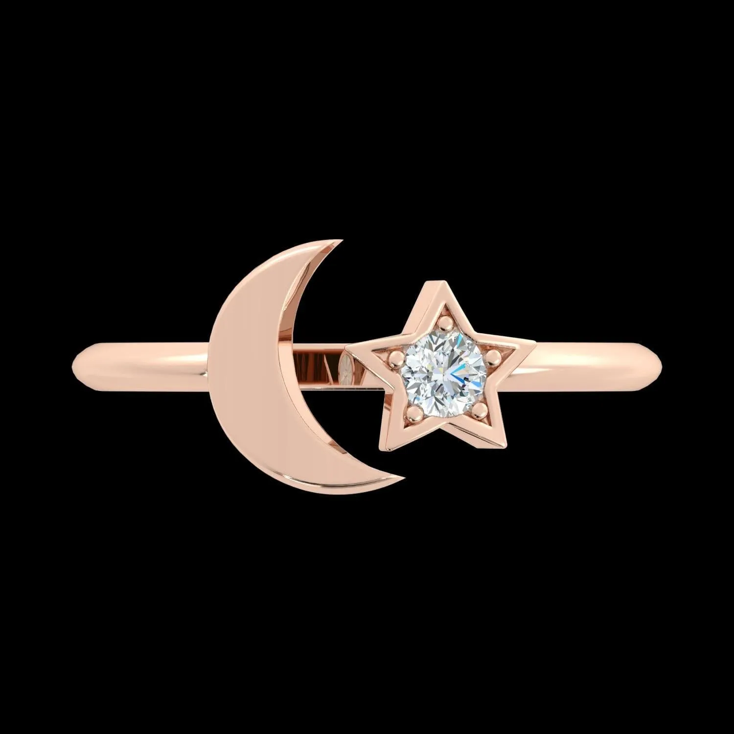 Moon & Star Ring