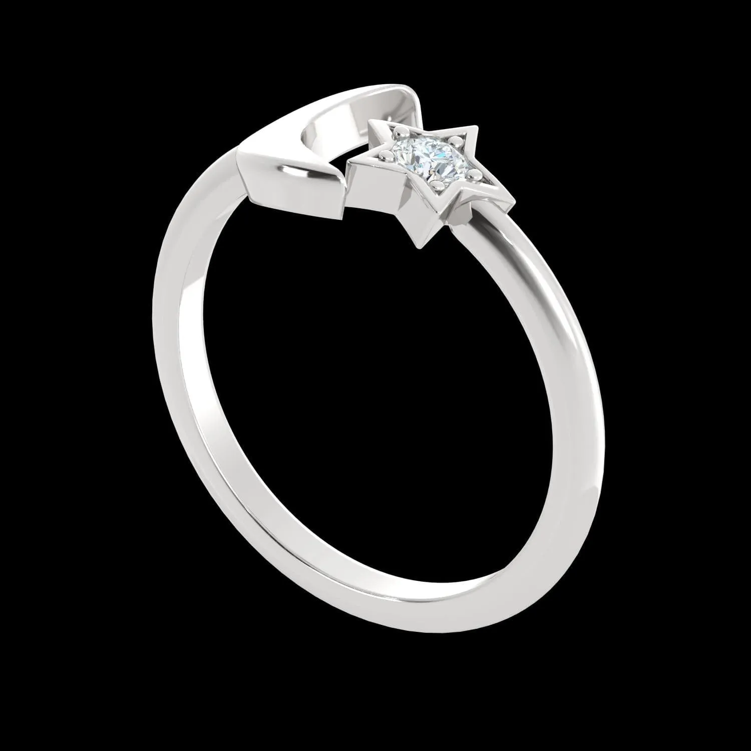 Moon & Star Ring