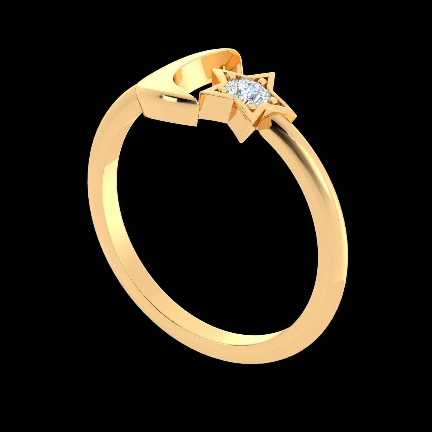 Moon & Star Ring