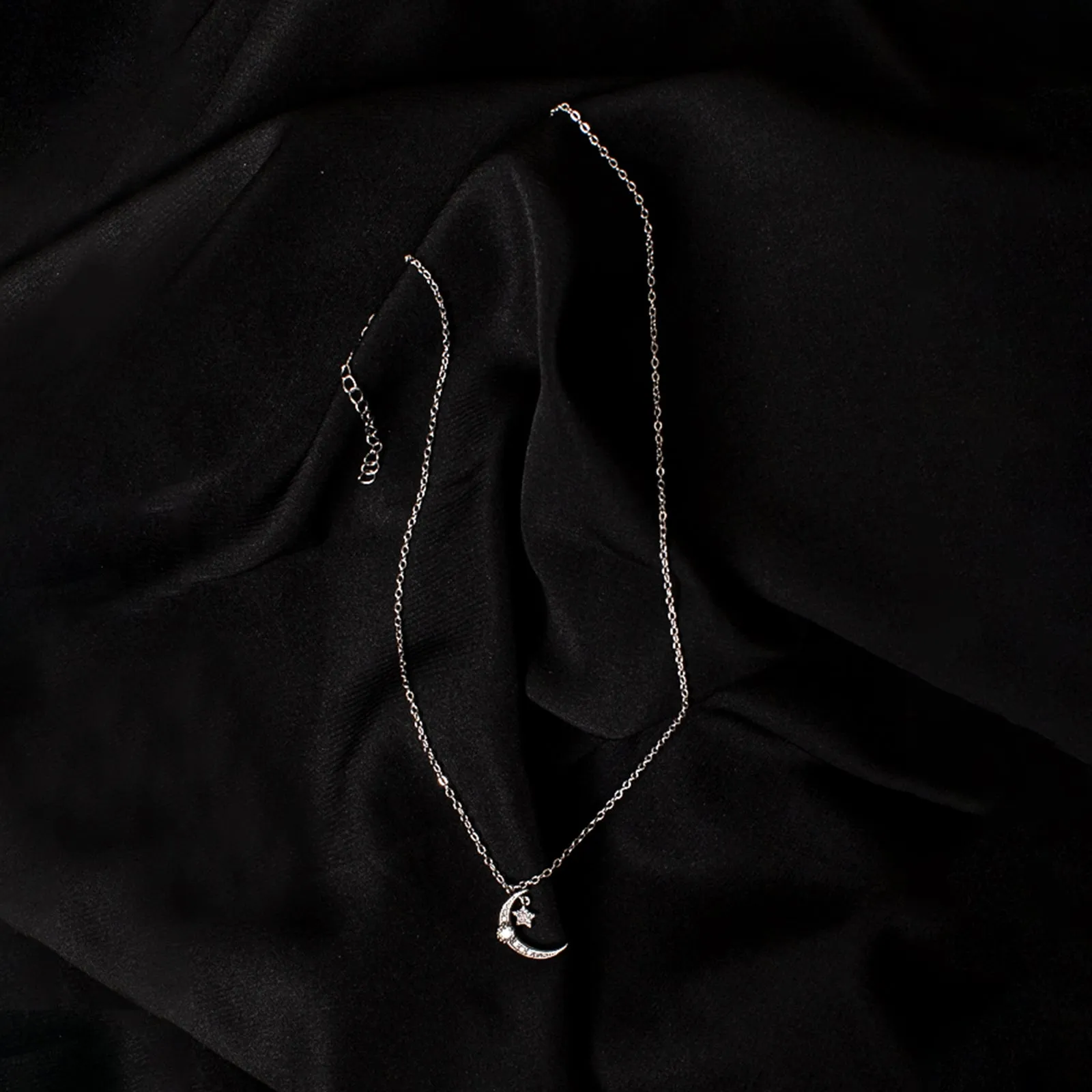 Moon and Star Pendant Necklace