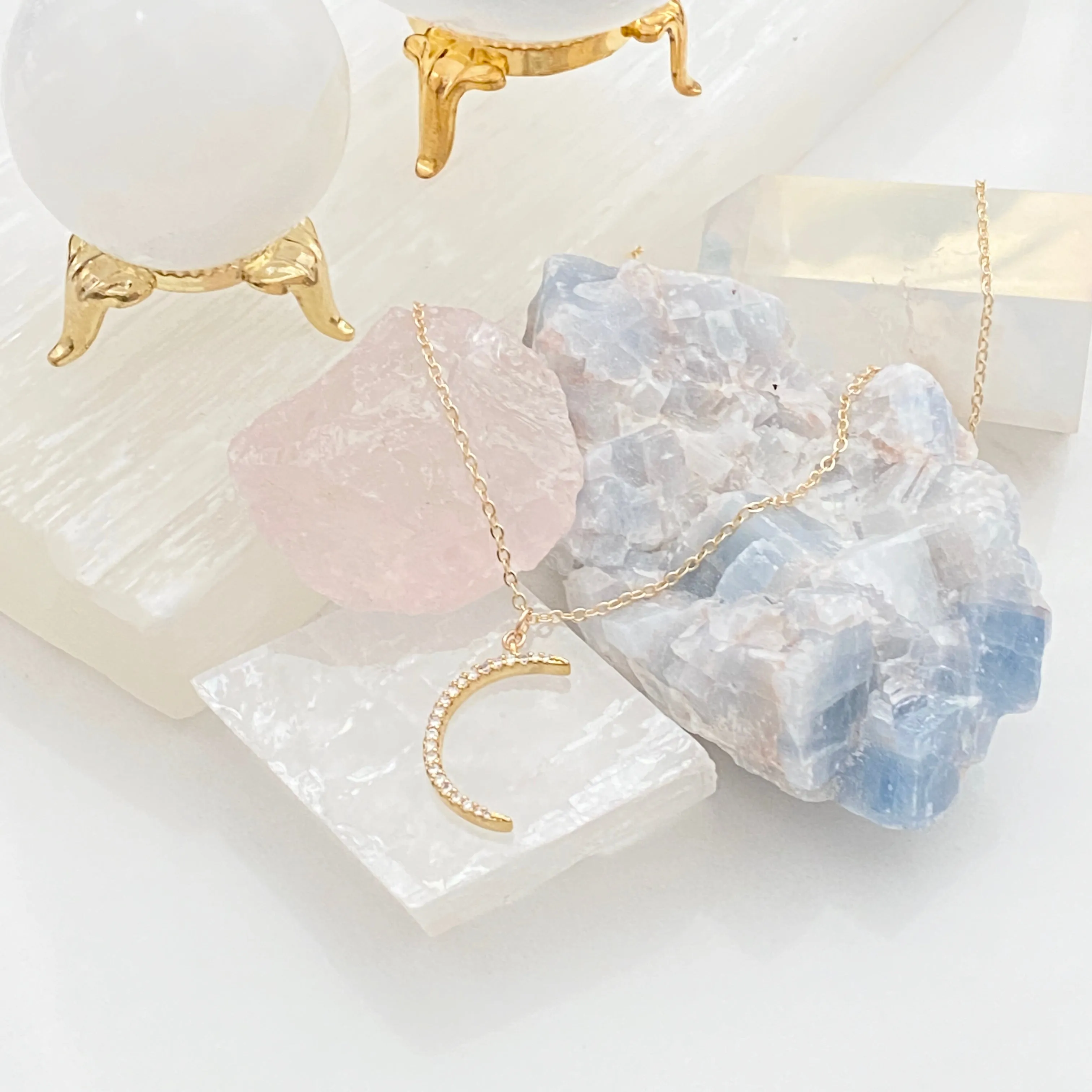 Moon Beam Cubic Zirconia Necklace
