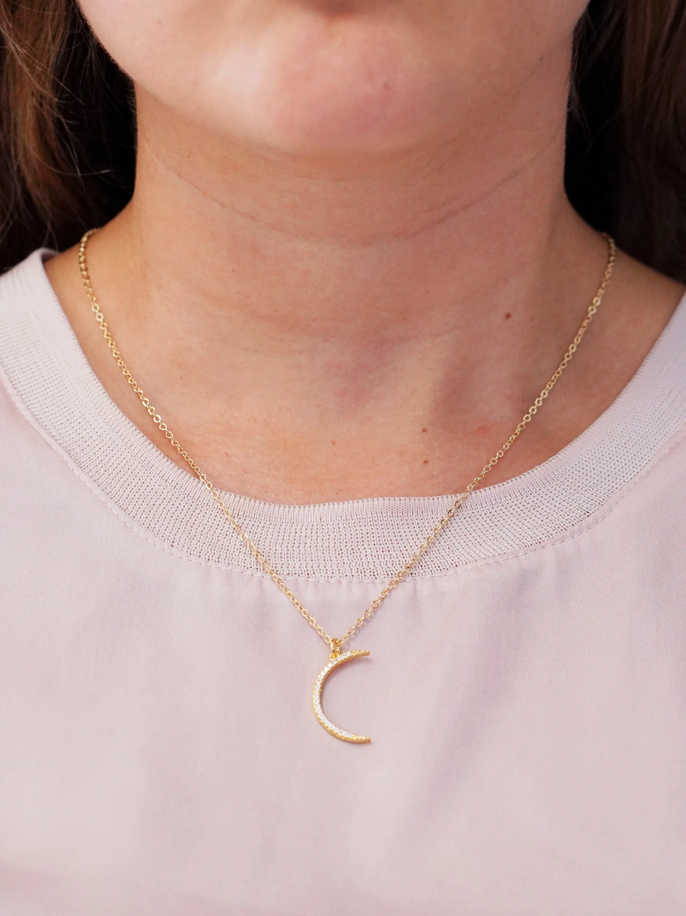 Moon Beam Cubic Zirconia Necklace