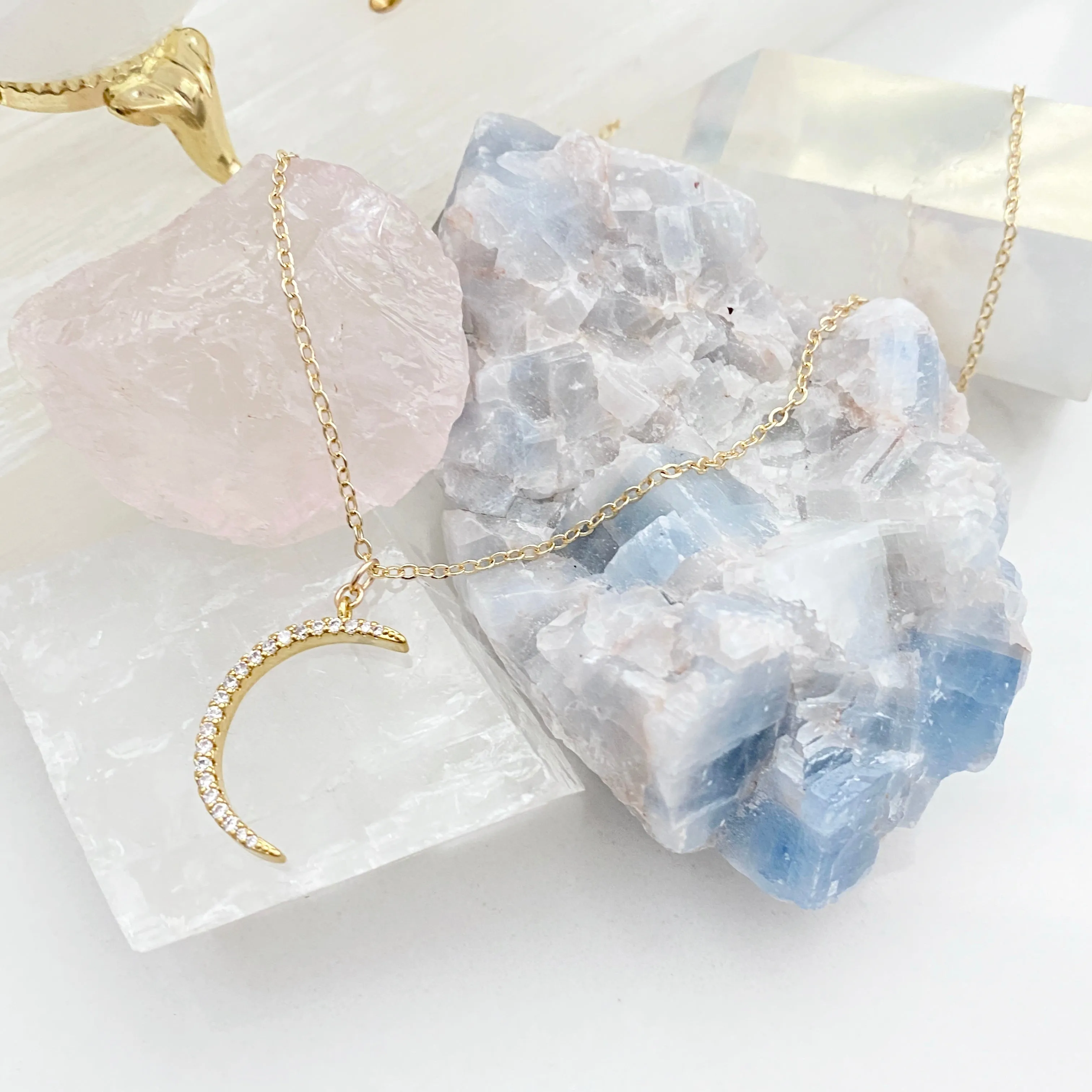 Moon Beam Cubic Zirconia Necklace