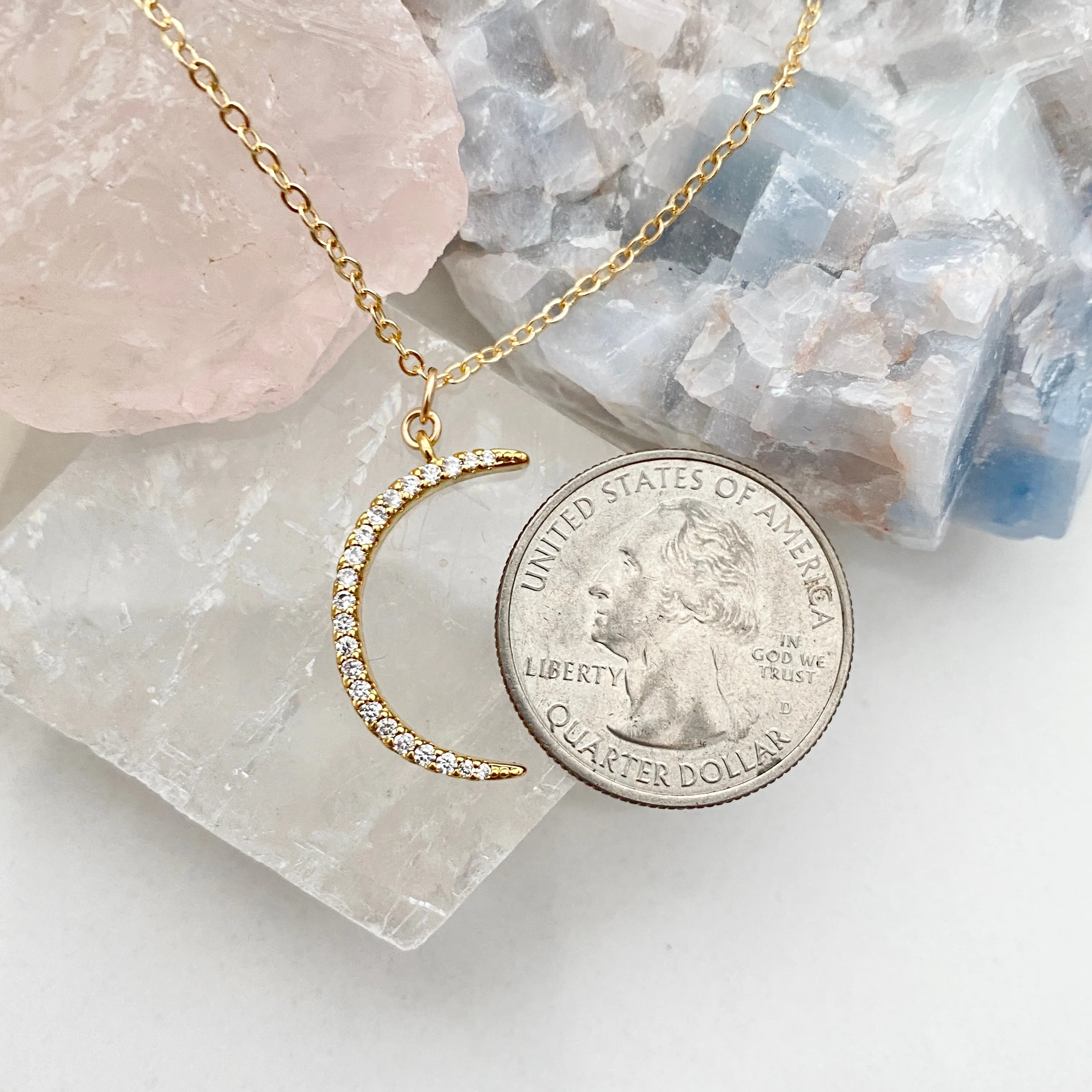 Moon Beam Cubic Zirconia Necklace