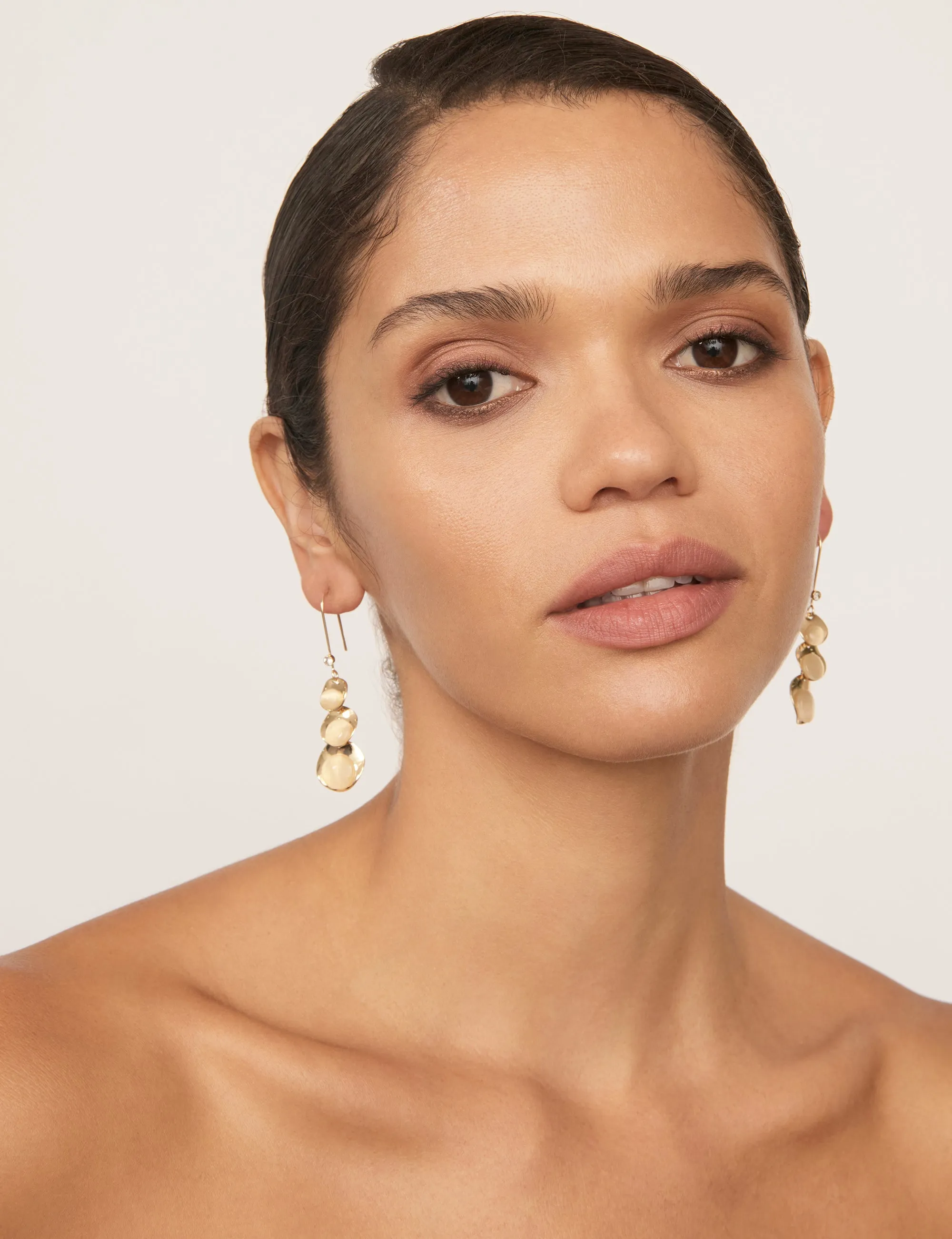 MOON DROP HOOK EARRING