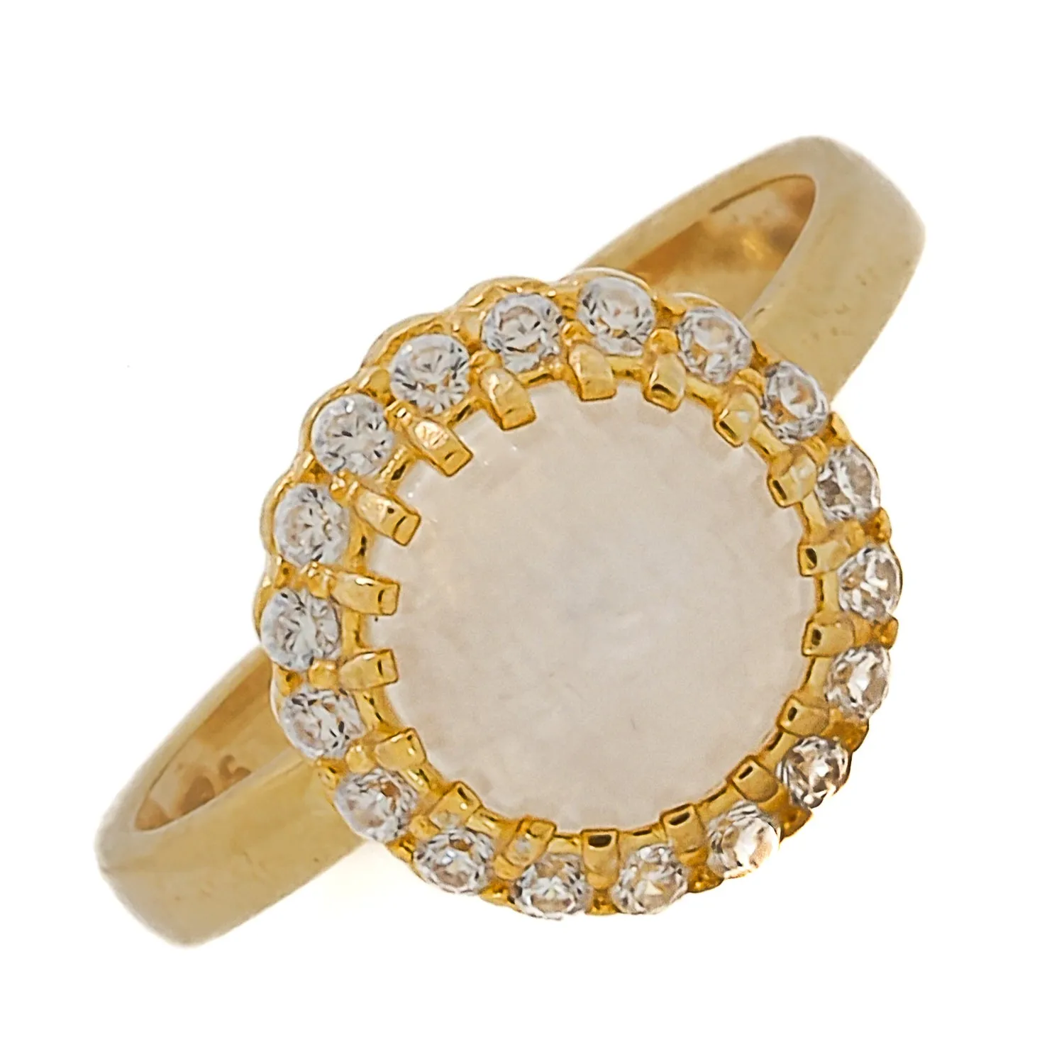 Moon Gemstone Gold & Diamond Statement Ring