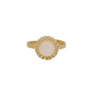 Moon Gemstone Gold & Diamond Statement Ring