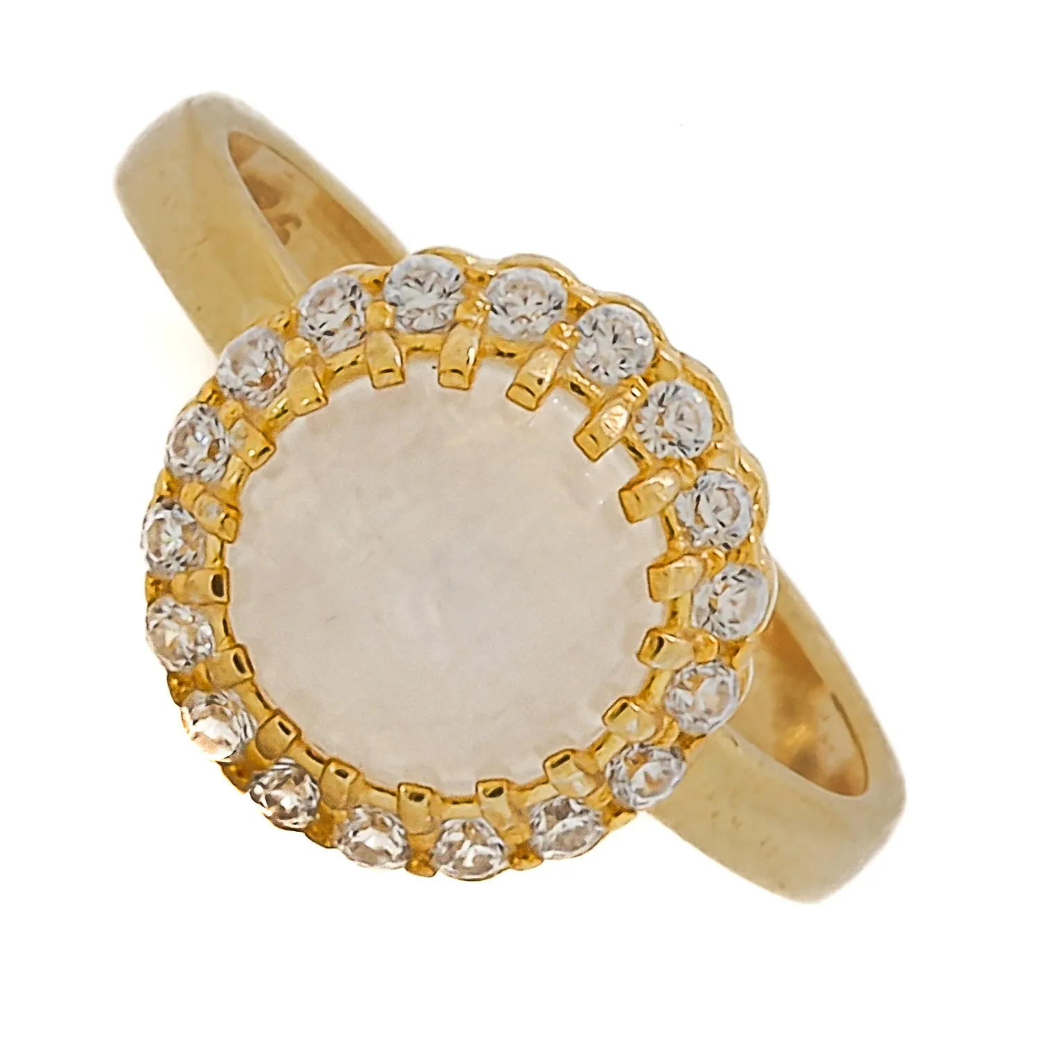 Moon Gemstone Gold & Diamond Statement Ring