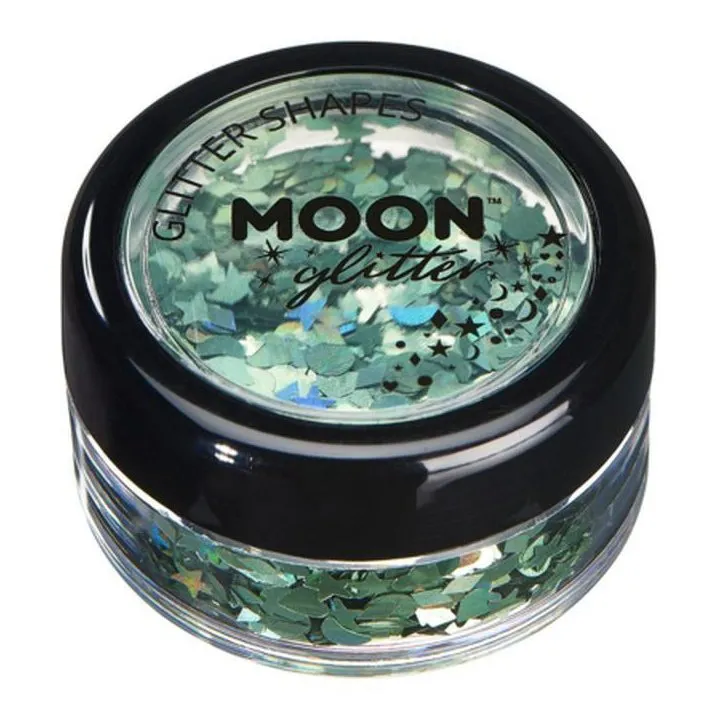 Moon Glitter Holographic Glitter Shapes, Green