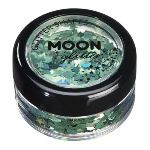 Moon Glitter Holographic Glitter Shapes, Green