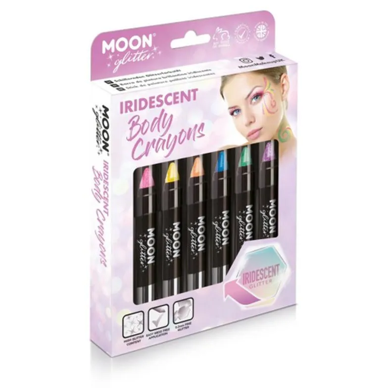 Moon Glitter Iridescent Body Crayons, Assorted