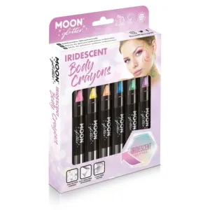 Moon Glitter Iridescent Body Crayons, Assorted