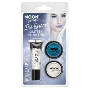 Moon Glitter Themed Clamshells, White Glitter Shakers