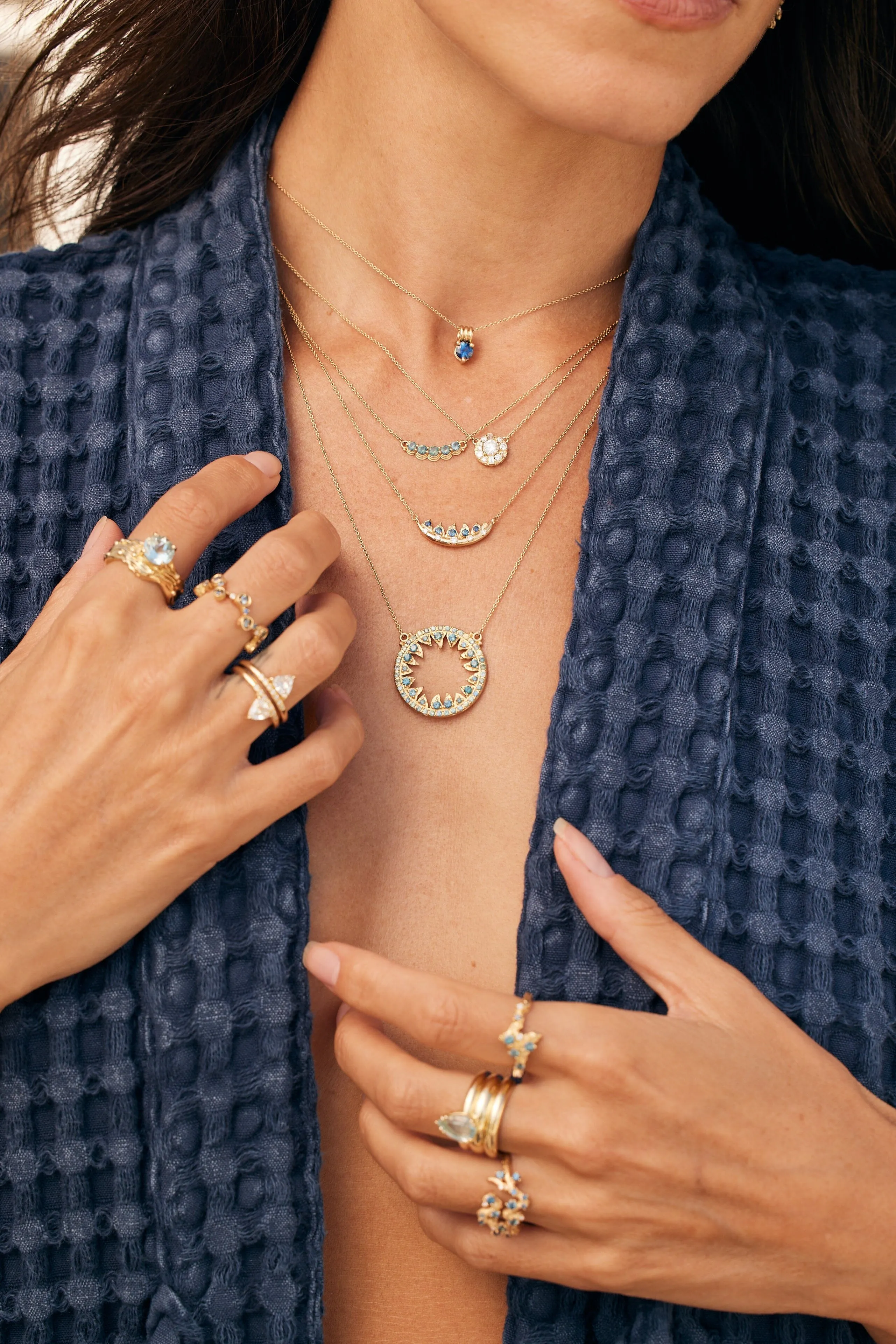 Moonscape Round Diamond Necklace