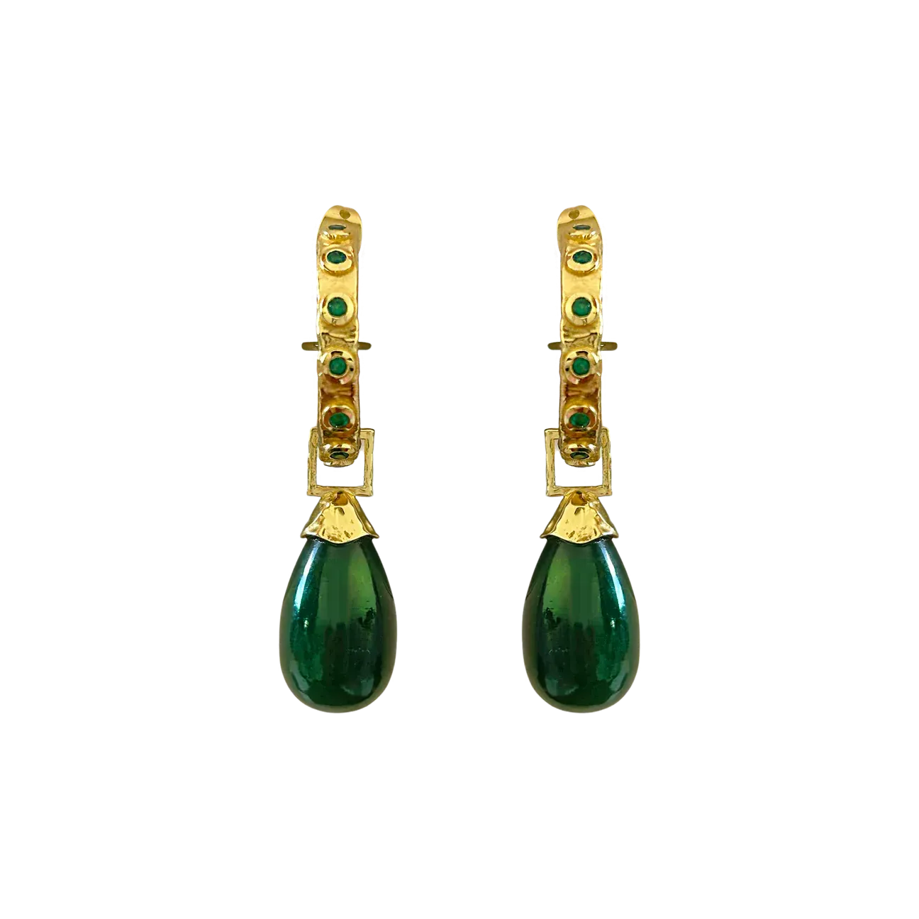Mountain & Moon Ines Green Onyx Earrings