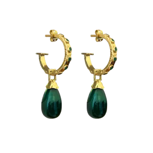 Mountain & Moon Ines Green Onyx Earrings