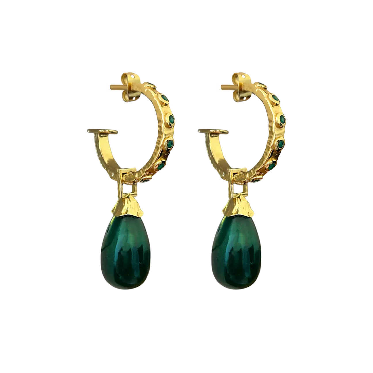 Mountain & Moon Ines Green Onyx Earrings