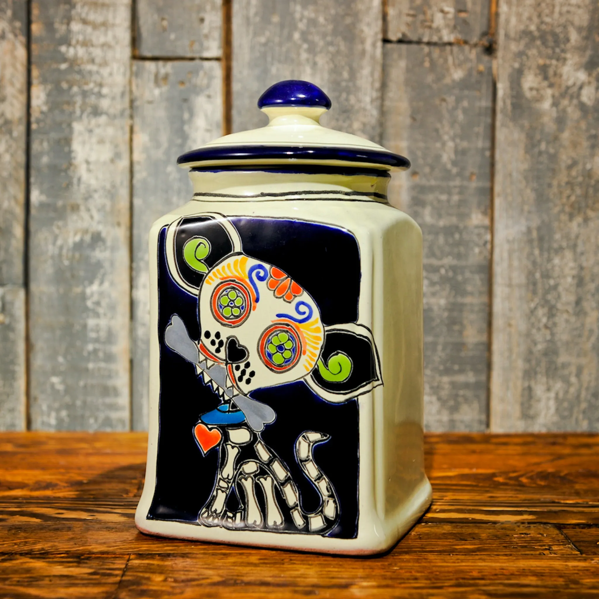 Muertos Doggie Treat Jars | Blue Edition
