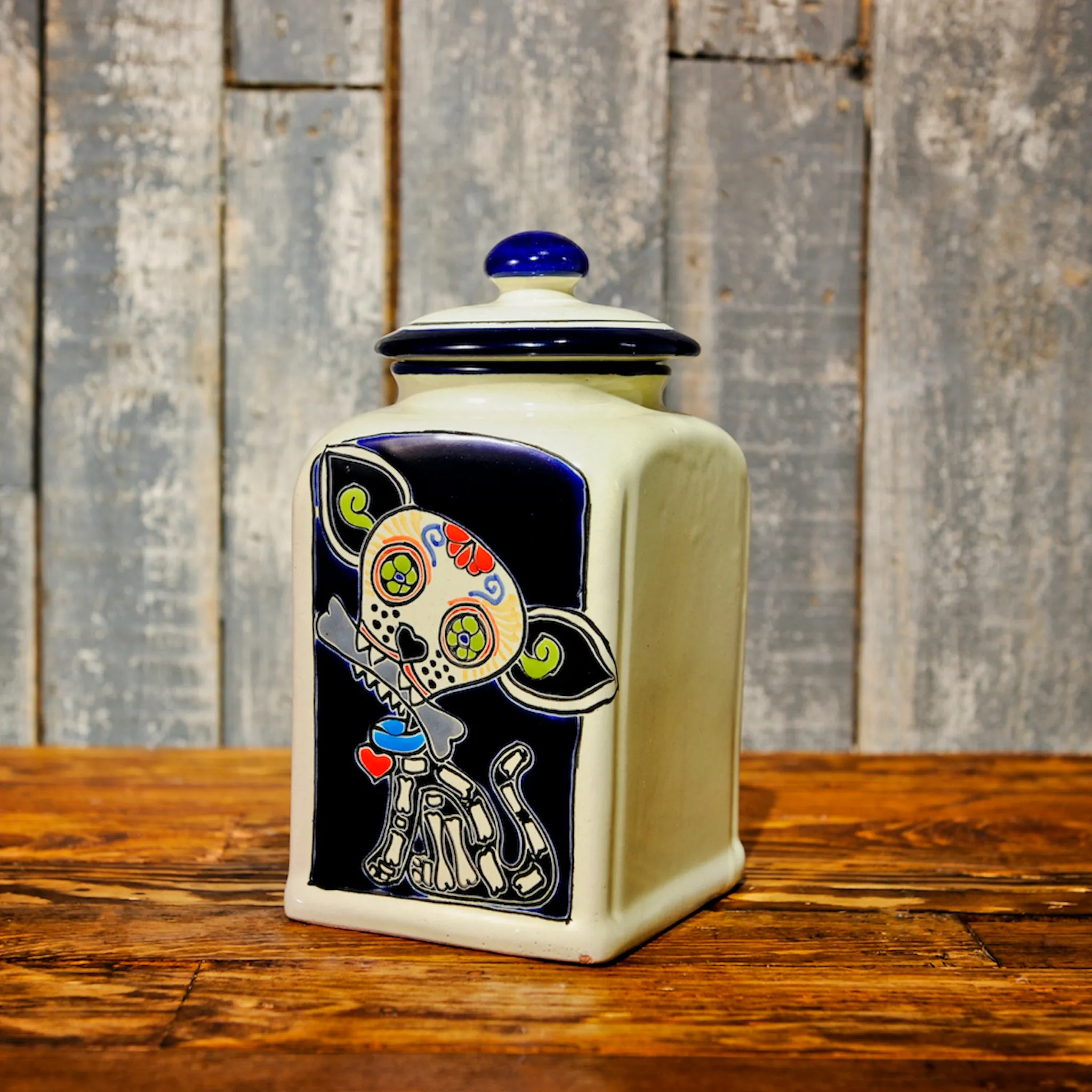 Muertos Doggie Treat Jars | Blue Edition