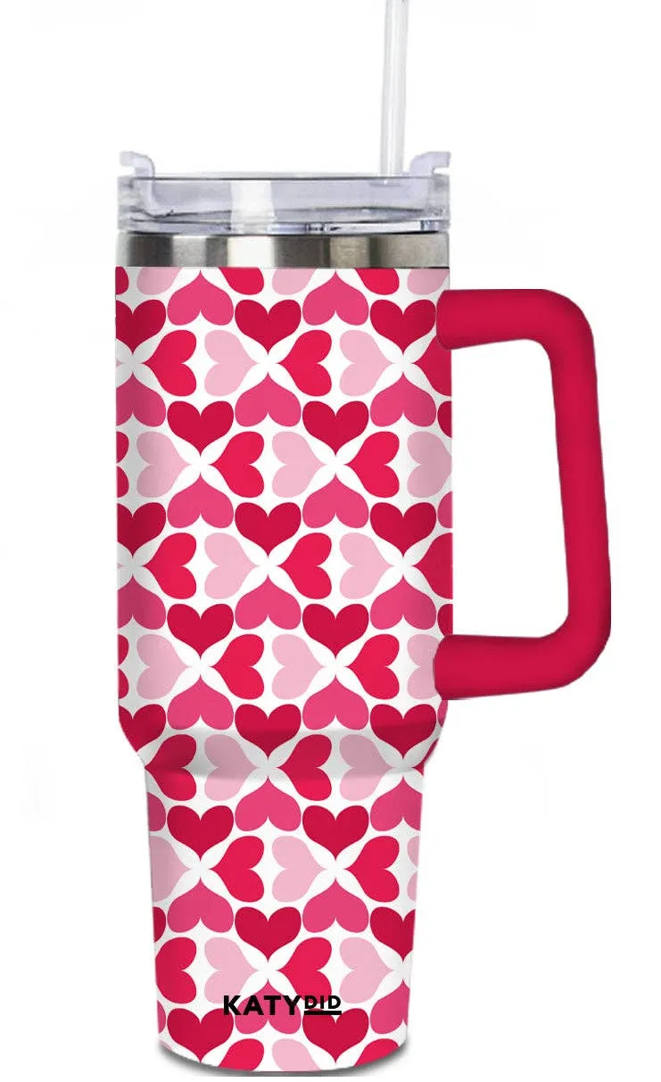 Multicolored Hearts Tumbler Cup