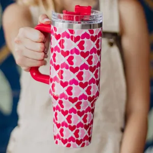Multicolored Hearts Tumbler Cup