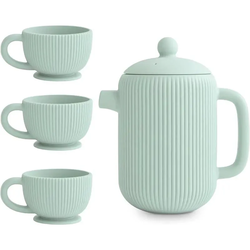 Mushie - Silicone Tea Play Set, Cambridge Blue