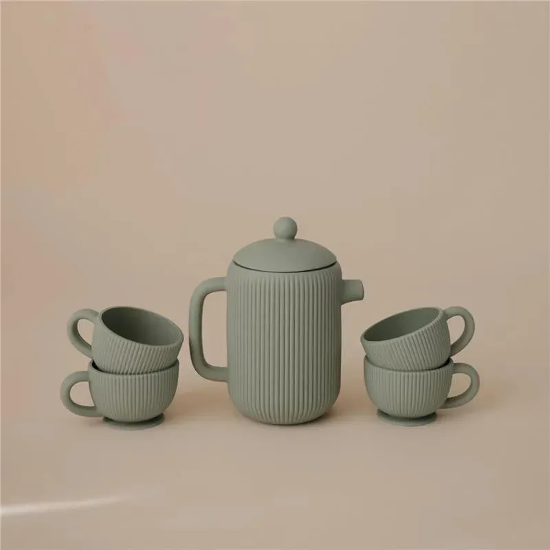 Mushie - Silicone Tea Play Set, Cambridge Blue