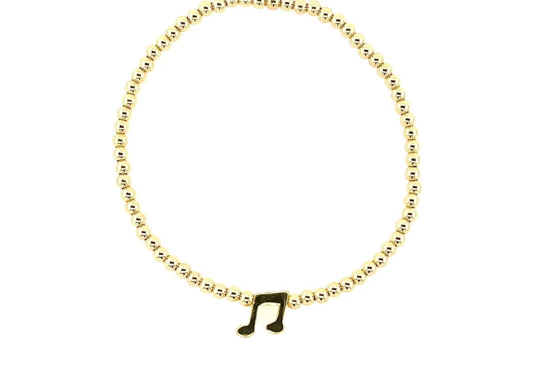 MUSIC NOTE | Charm Gold Filled Ball Bead Bracelet