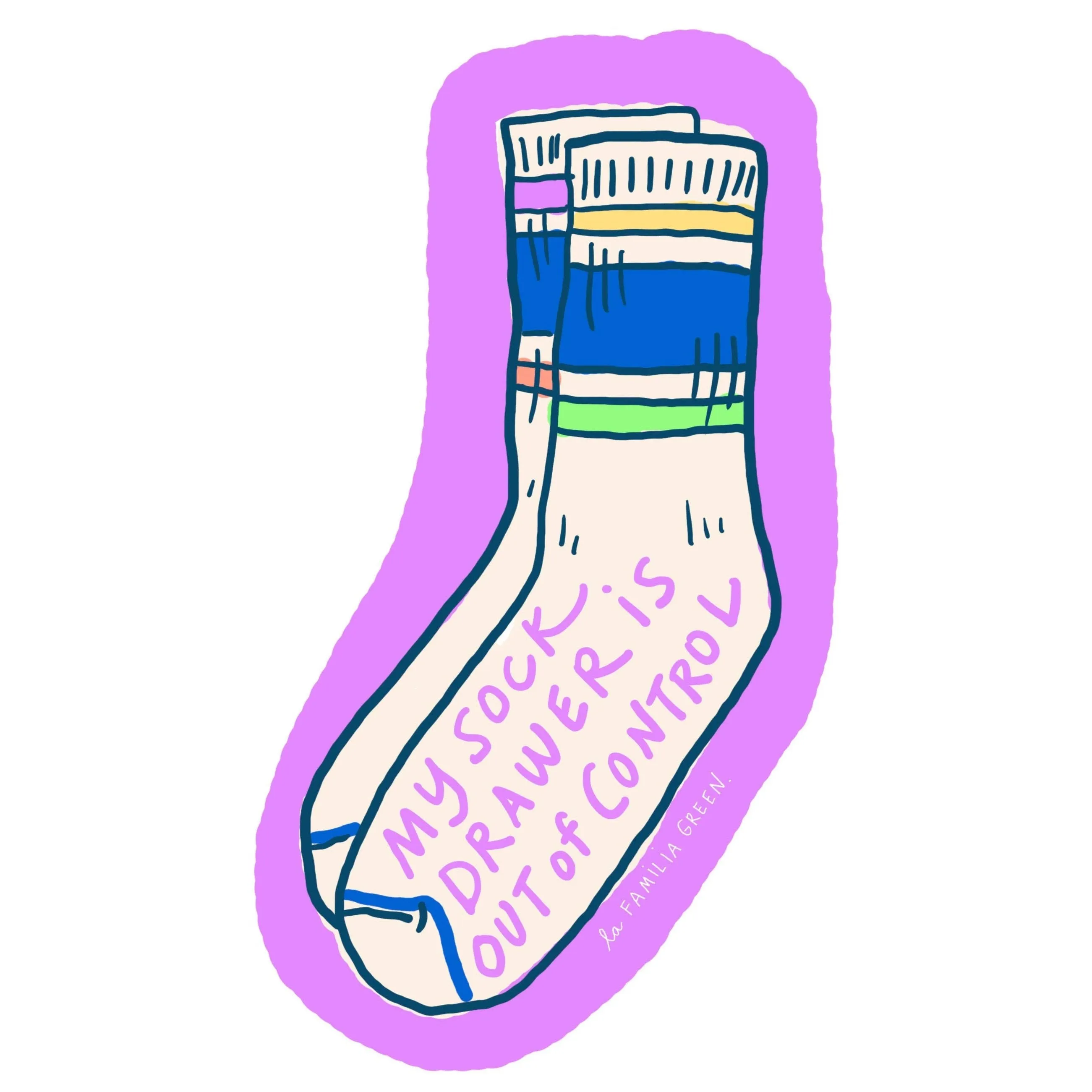 My Sock Drawer is Out of Control Sticker