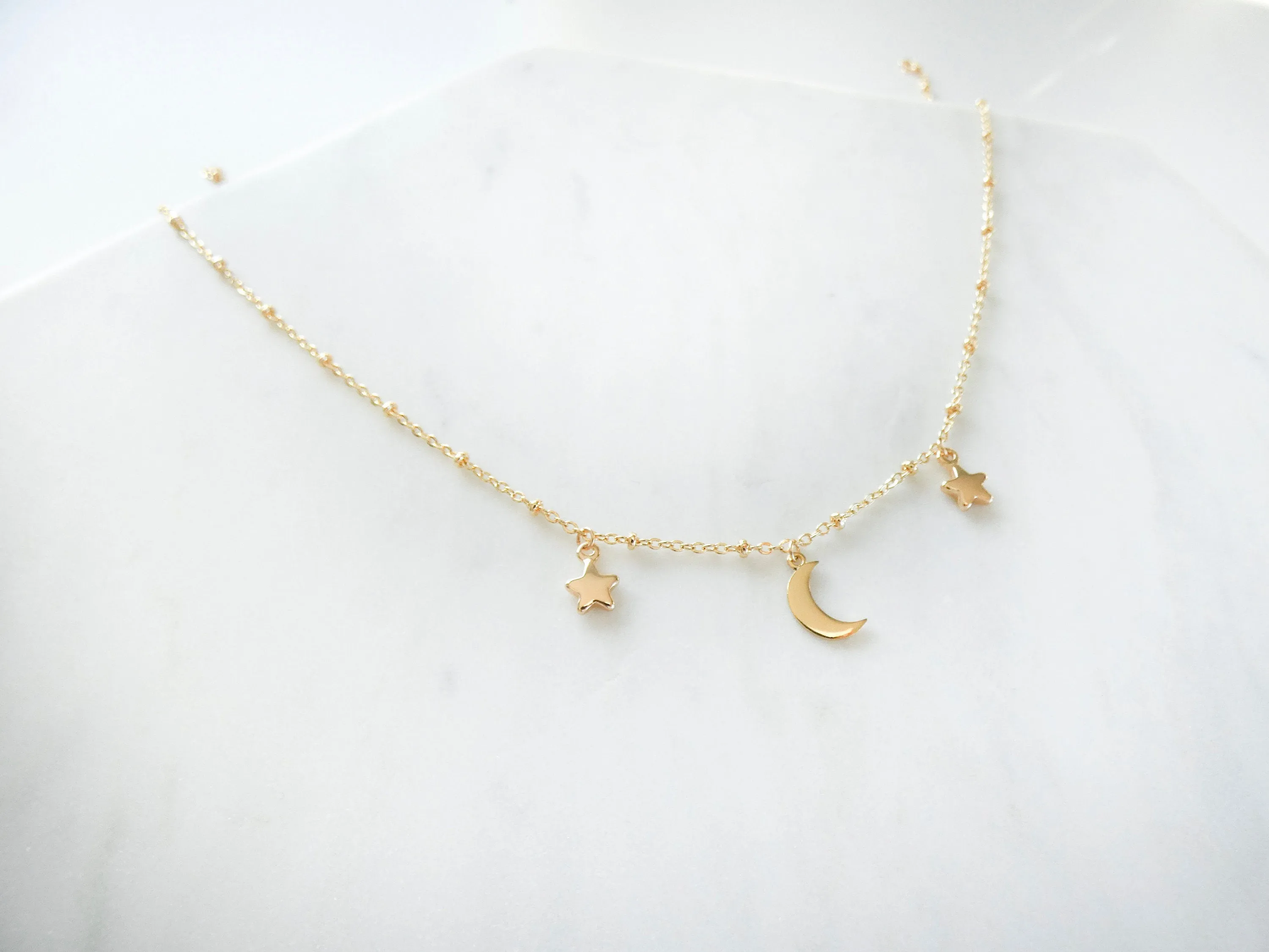 Nadine Moon & Stars Dangle Necklace