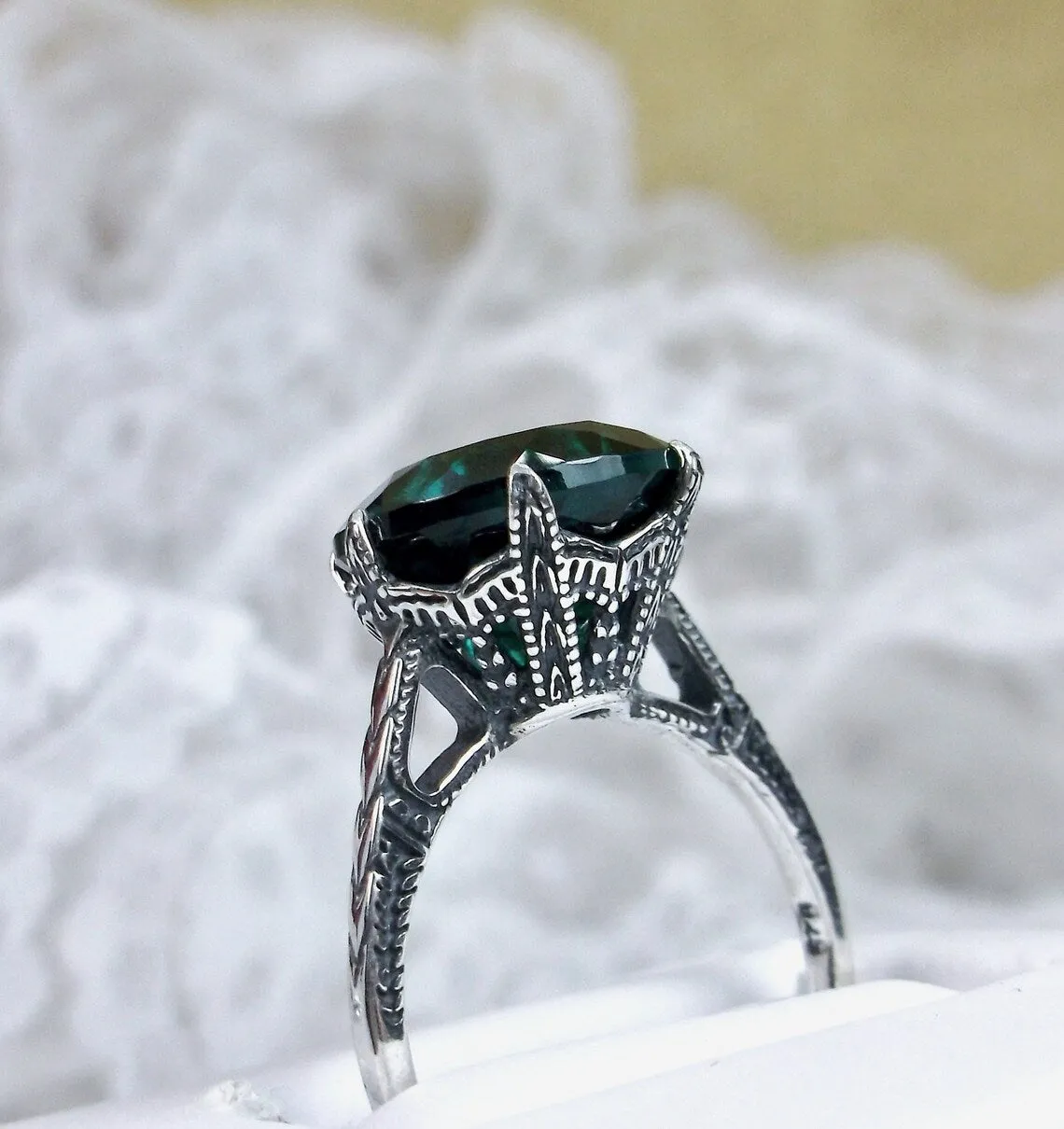 Natural Emerald Ring,  Classic Jewelry #D37