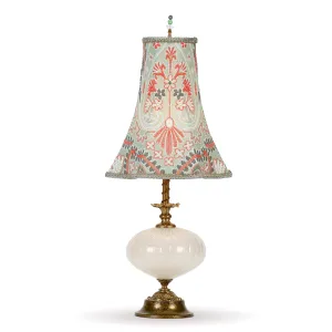 Neva Table Lamp 234A171 Colors Green Orange Gray Shade White Blown Glass Base by Kinzig Design