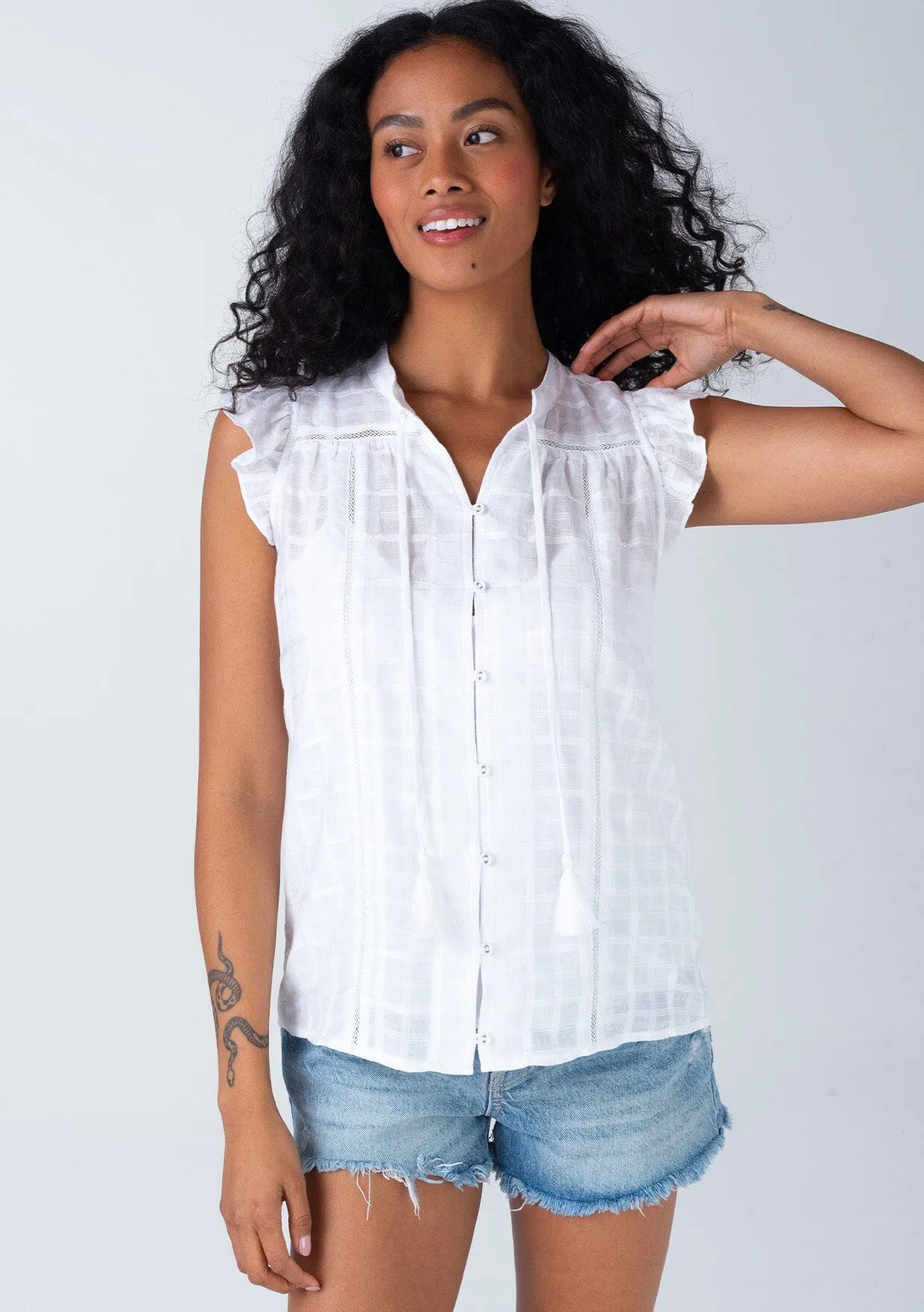 Nicolette Flutter Sleeve Top