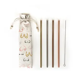 Nip Slip Pastel Reusable Metal Straw Set