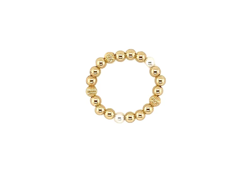NOA | Stretchy Ring with Anti-tarnish Gold Filled beads