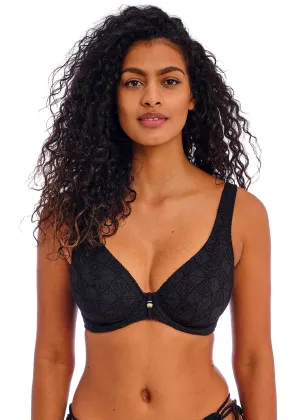 Nomad Nights Underwired High Apex Bikini Top In Black - Freya