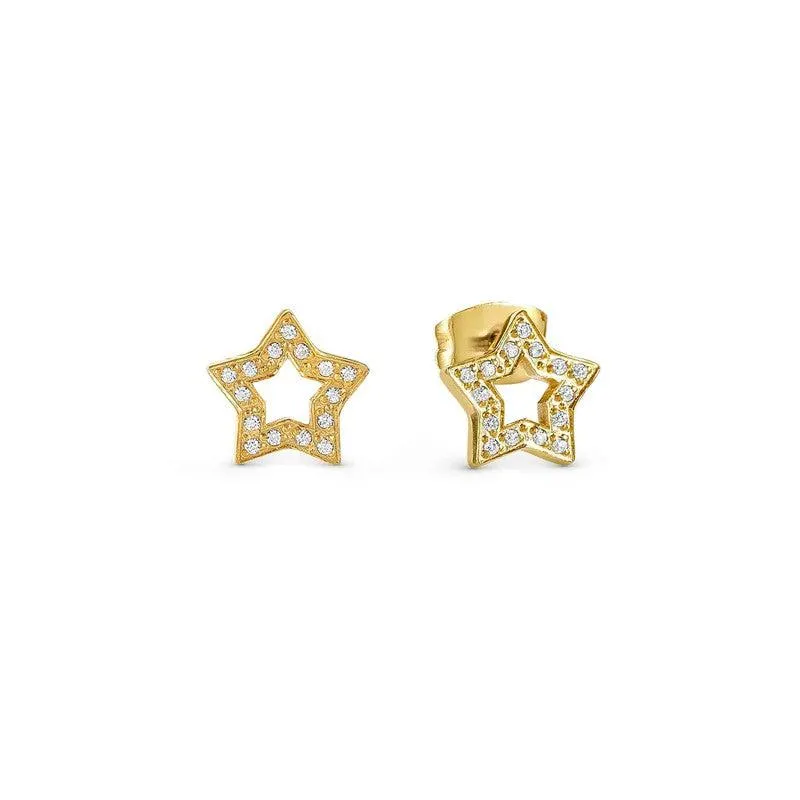 Nomination Soffio Damore Earrings, Star, Cubic Zirconia, Gold