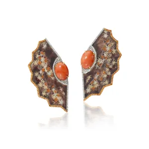 Obi Handpainted Coral Star Earrings