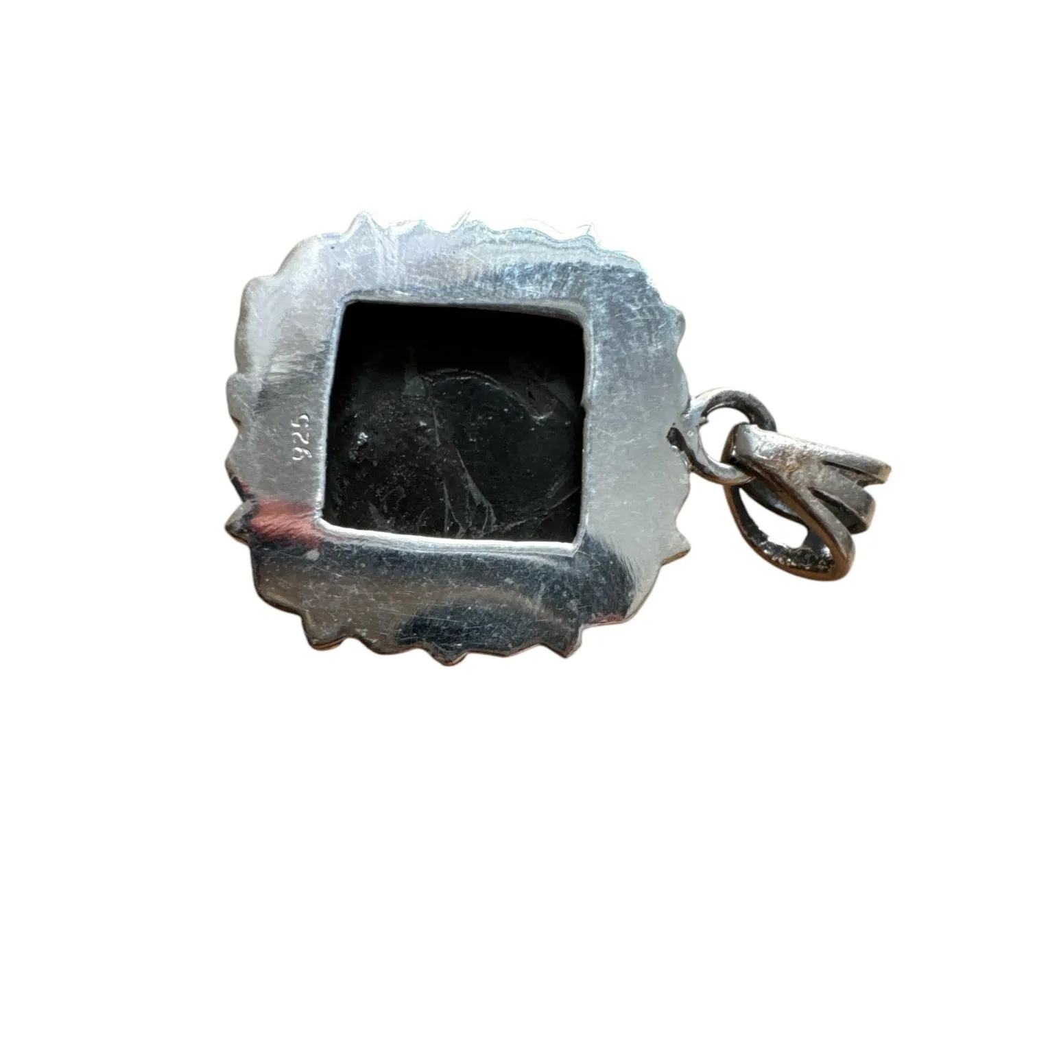 Obsidian & Zinc Solid 925 Sterling Silver Pendant
