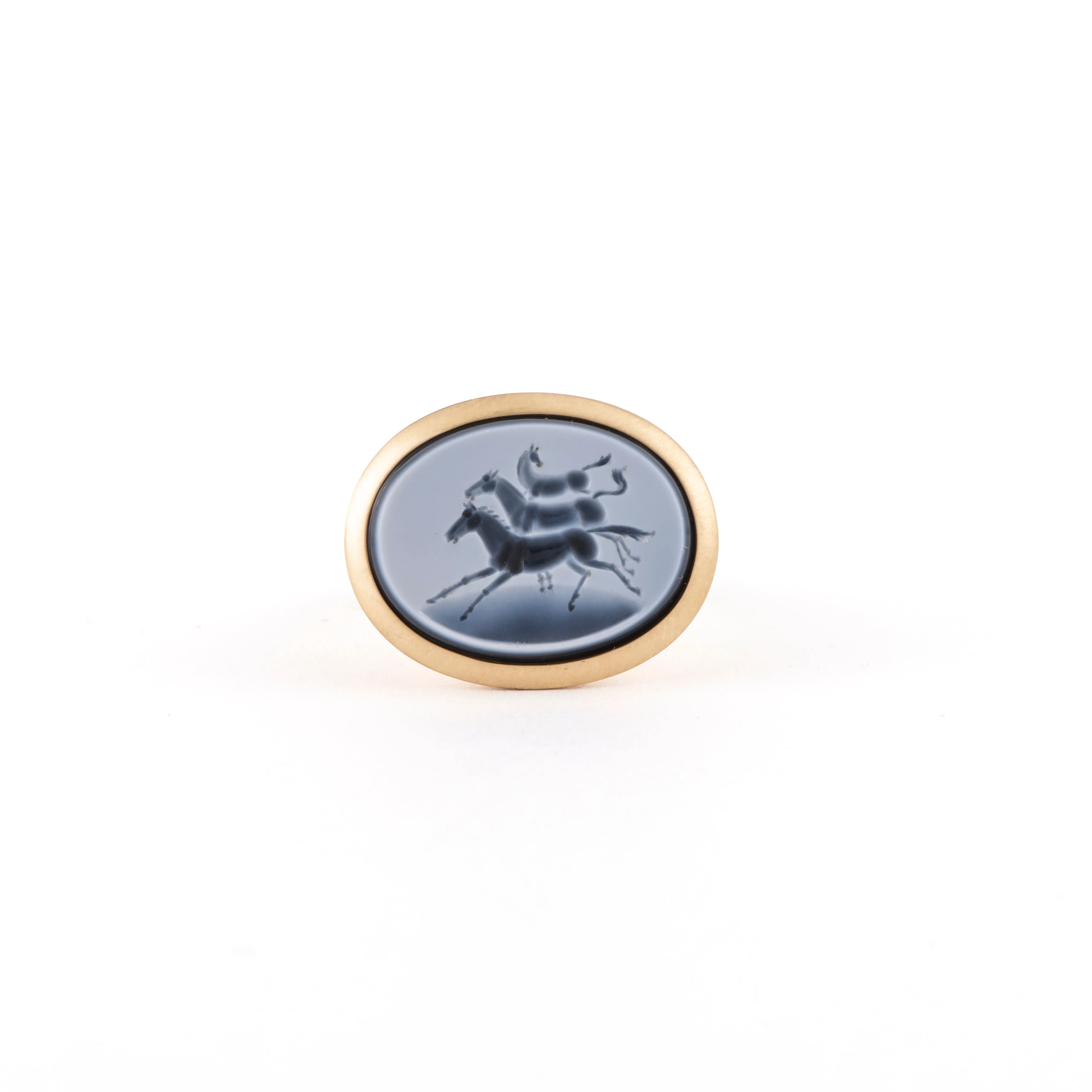 Onyx Horse Cameo Ring